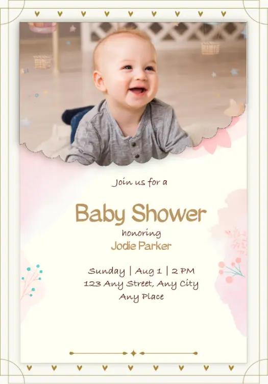 Baby shower invitation example